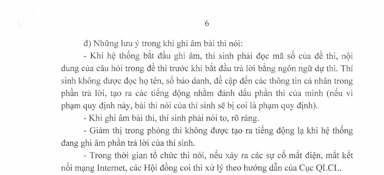 Những lưu ý trong khi ghi âm bài thi nói - Bộ GD&ĐT