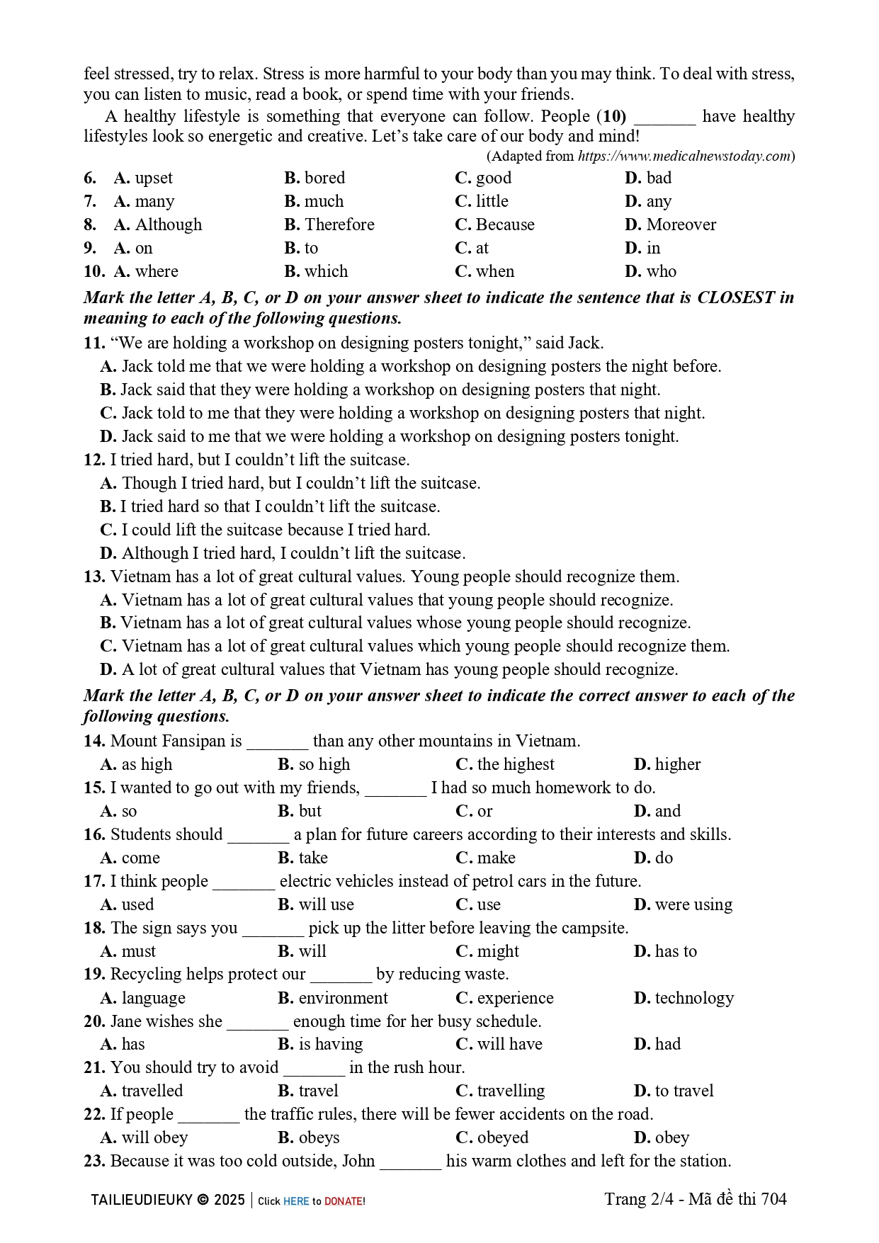 Đề thi lớp 10 môn Anh Đắk Lắk 2025-2026_page-0002