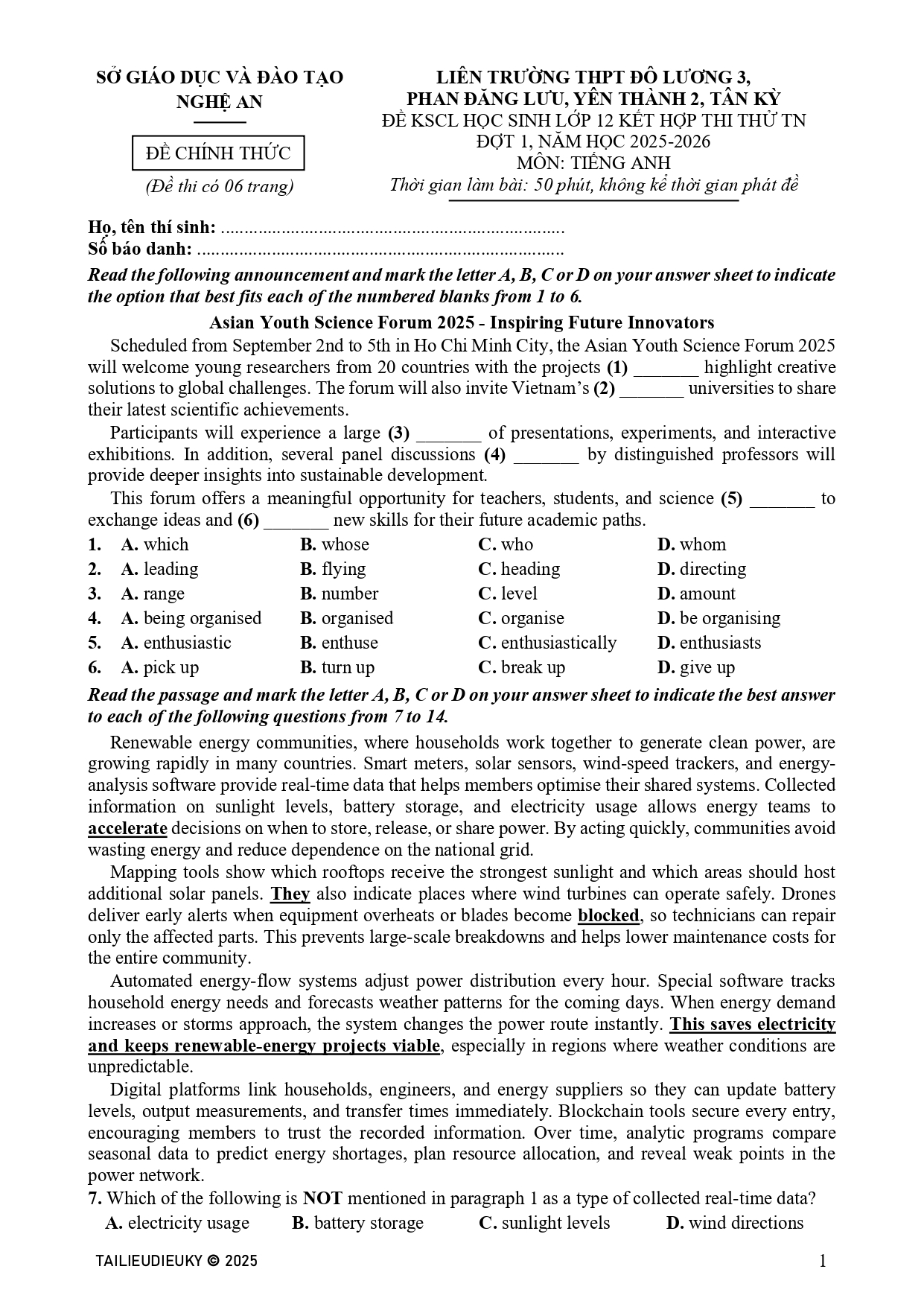 Đề thi thử Tiếng Anh TN THPT 2026 liên trường Nghệ An_page-0001