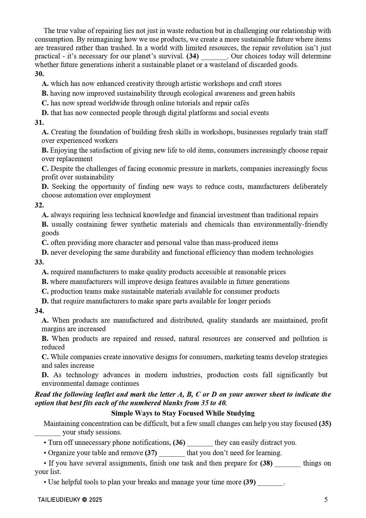 Đề thi thử Tiếng Anh TN THPT 2026 liên trường Nghệ An_page-0005