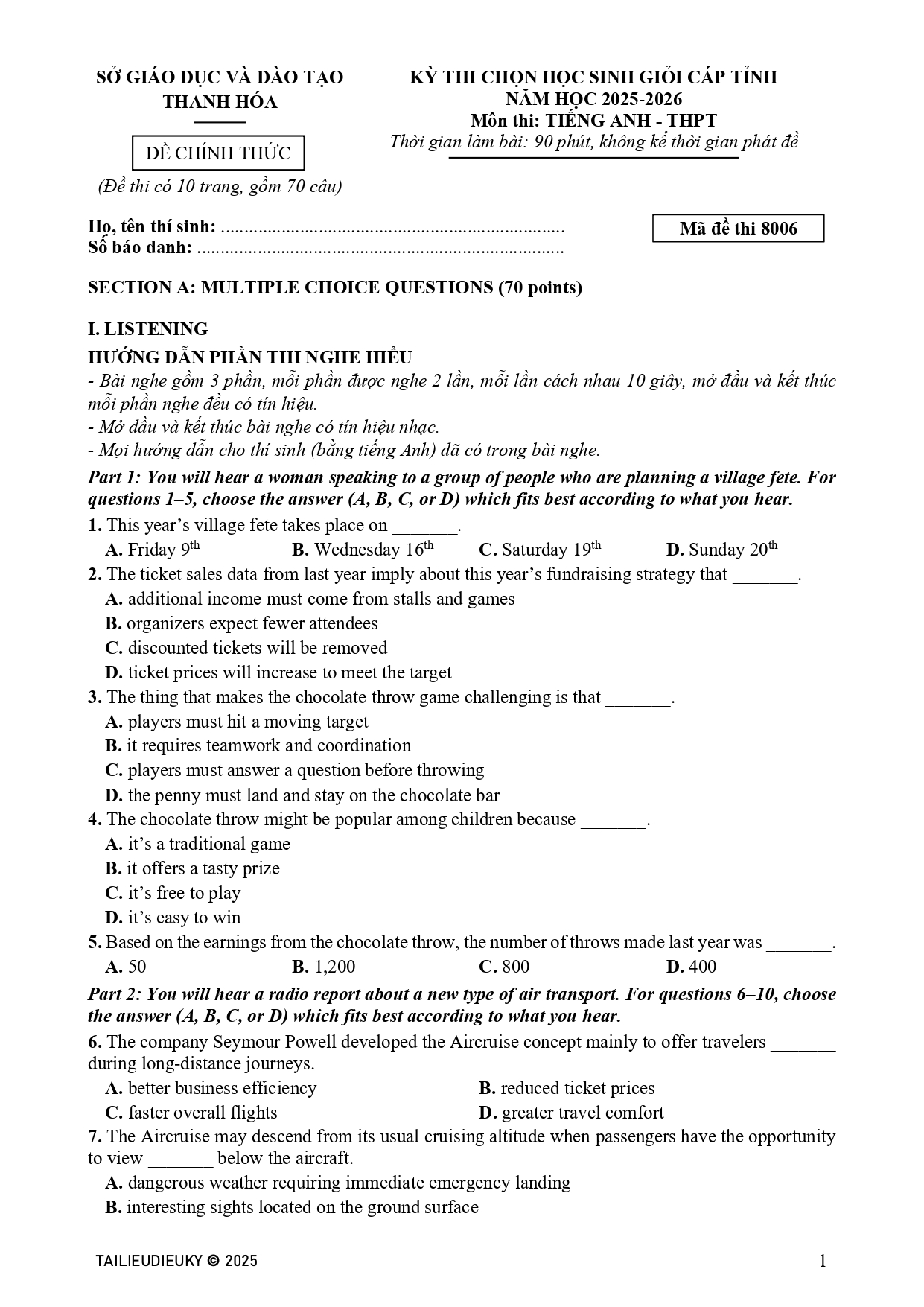 Đề thi HSG Tiếng Anh 12 tỉnh Thanh Hóa 2025_page-0001