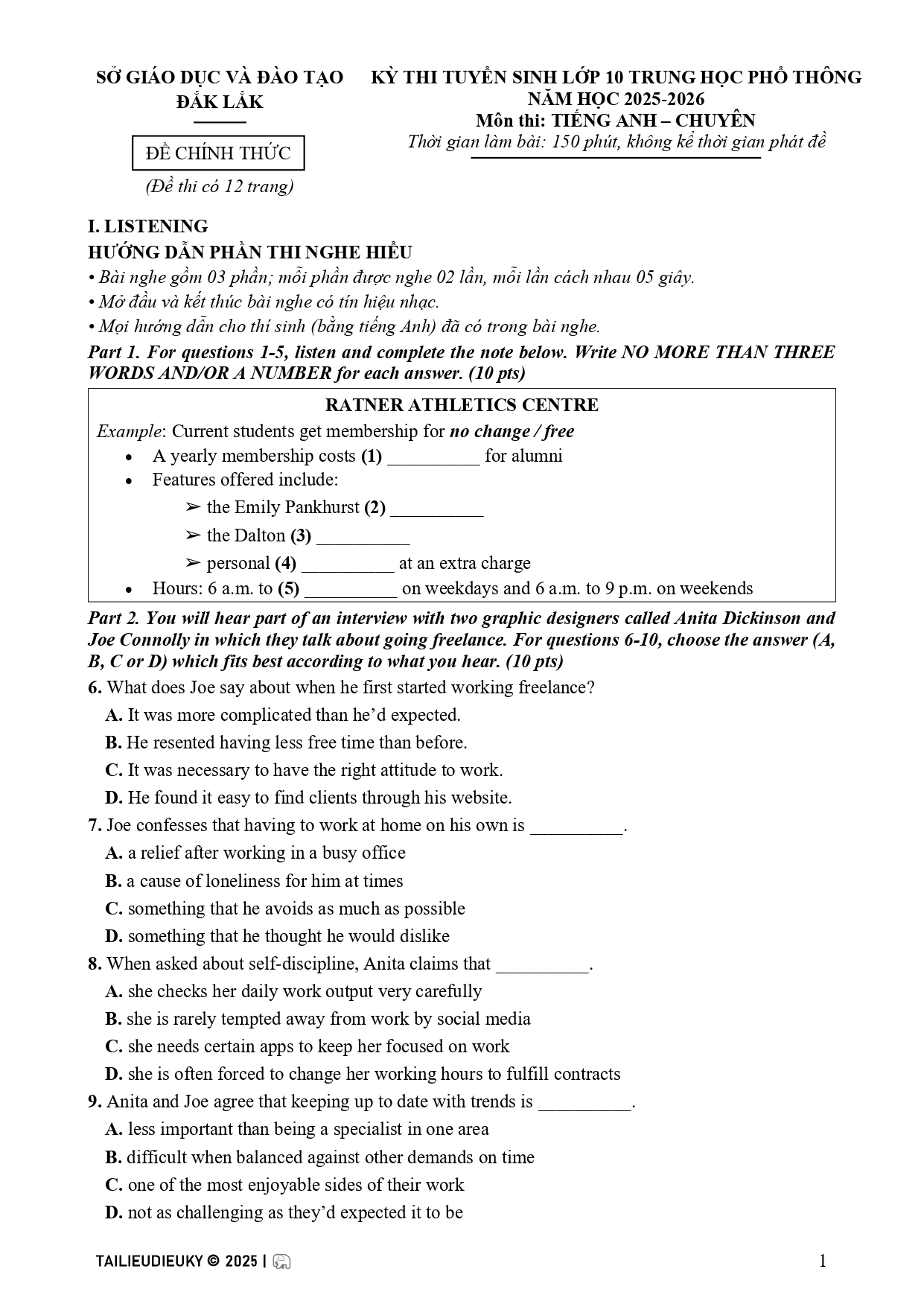 Đề chuyên Anh Đắk Lắk 2025-2026_page-0001