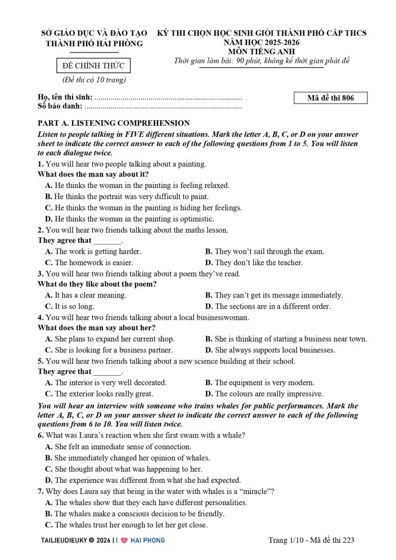 Đề thi HSG Tiếng Anh 9 TP. Hải Phòng 2025–2026_page-0001