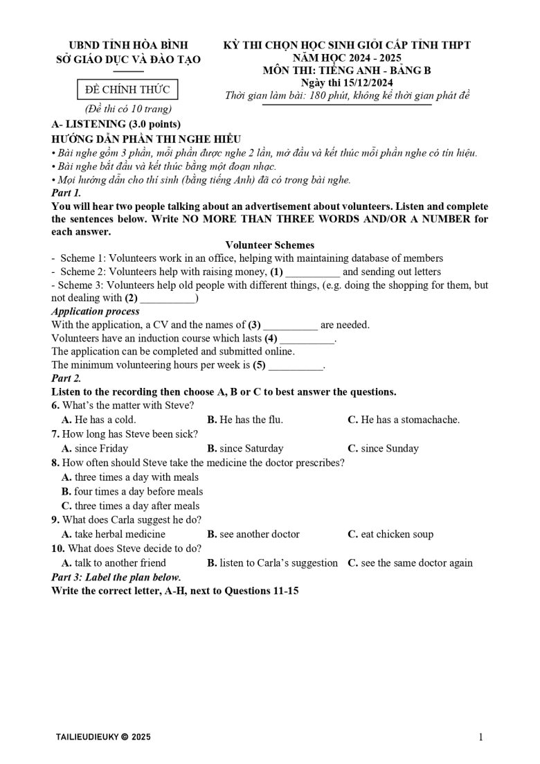 Đề HSG Tiếng Anh 12 cấp tỉnh Hòa Bình 2024-2025_page-0001