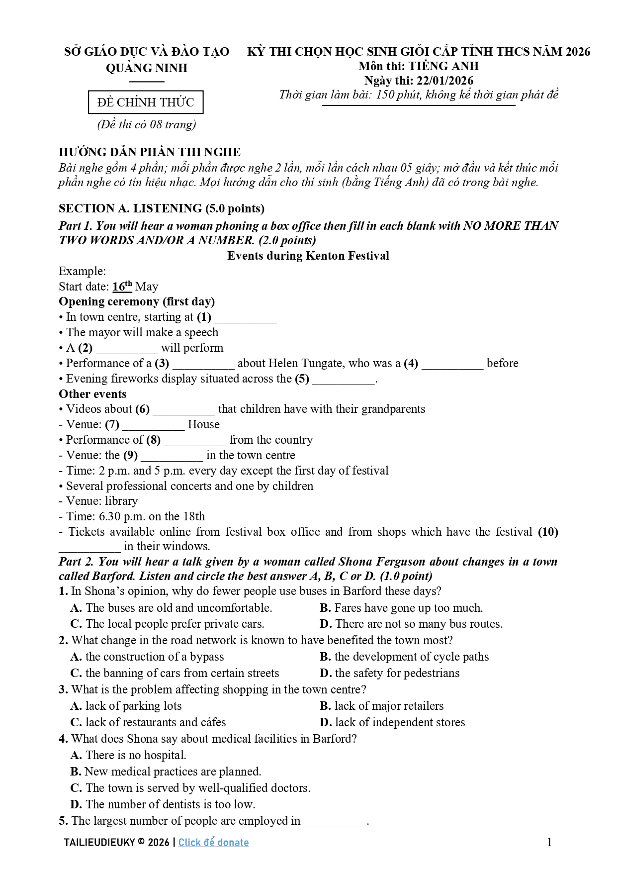 Đề thi HSG Tiếng Anh 9 Quảng Ninh năm học 2025-2026_page-0001