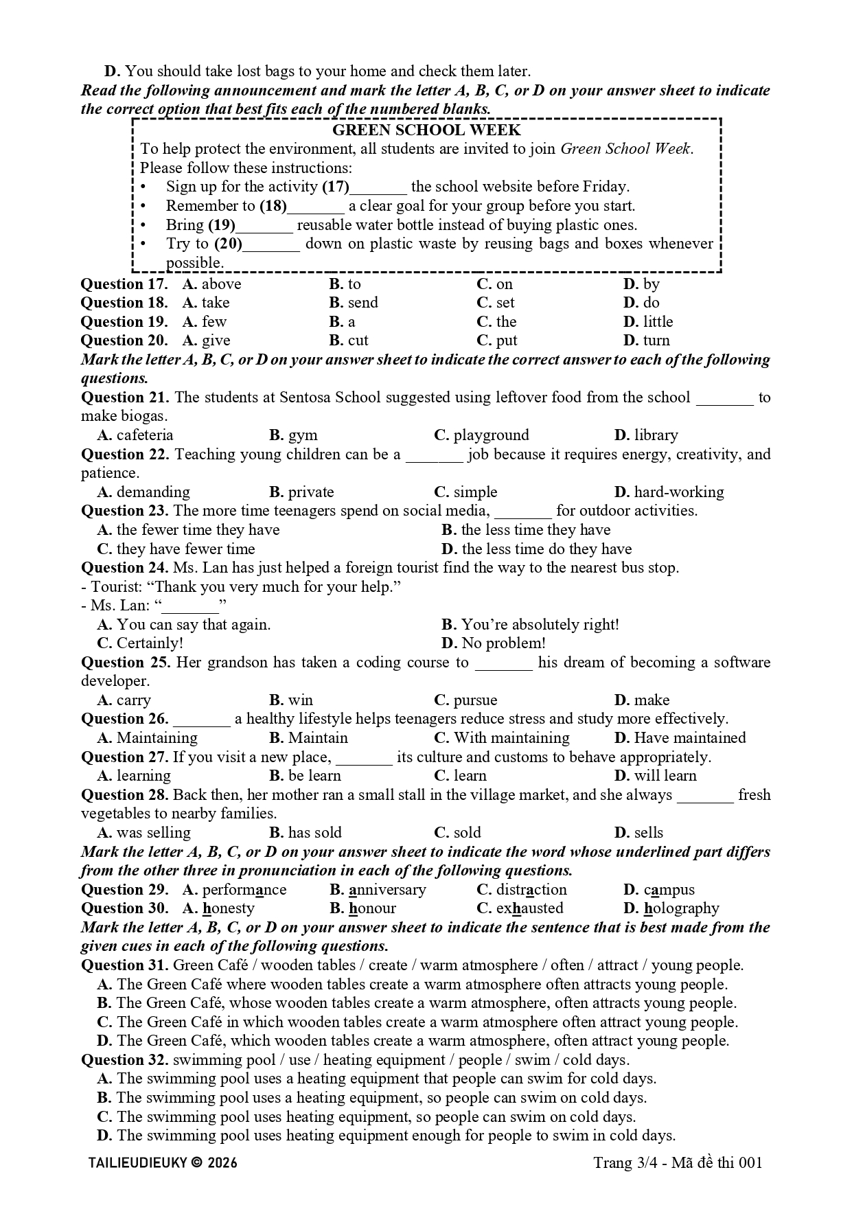 Đề Tiếng Anh vào 10 Hà Nội 2026-2027 - Mã đề 001 (pdf, word)_page-0003