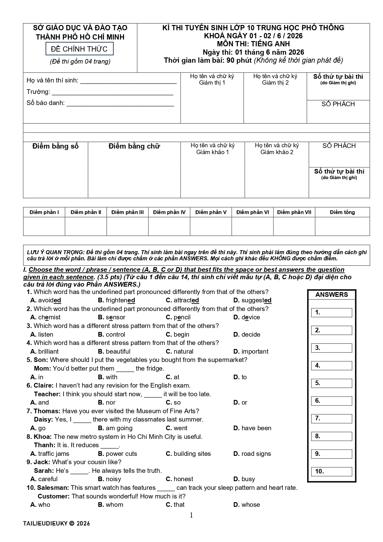 Đề Tiếng Anh vào 10 TP HCM 2026-2027_page-0001